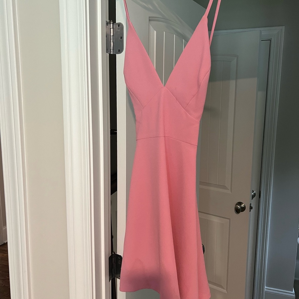 BCBGeneration Pink V-Neck Mini Dress